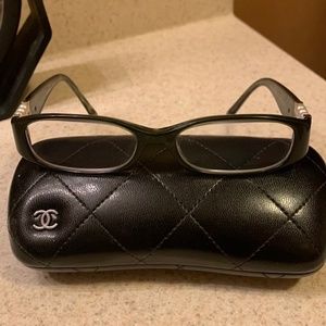 Chanel Olive Green with Pearl Eyeglasses